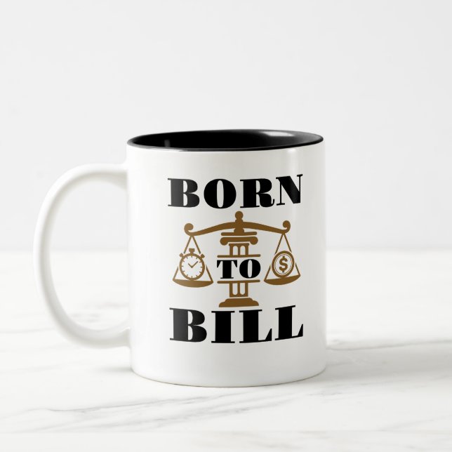 Born till advokat Två-Tonad mugg (Vänster)