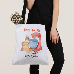 Born till Bake Tote Bag Tygkasse