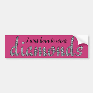 Born till Bära Diamonds faux-bling-design Bildekal