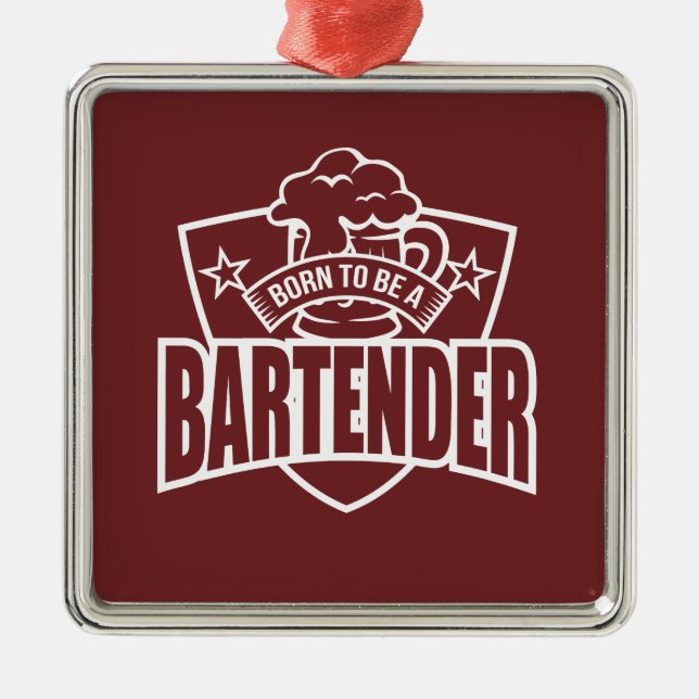 Born till Bartender Julgransprydnad Metall (Framsidan)