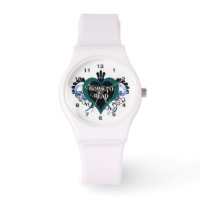 Born till Bead Blue Heart Watch