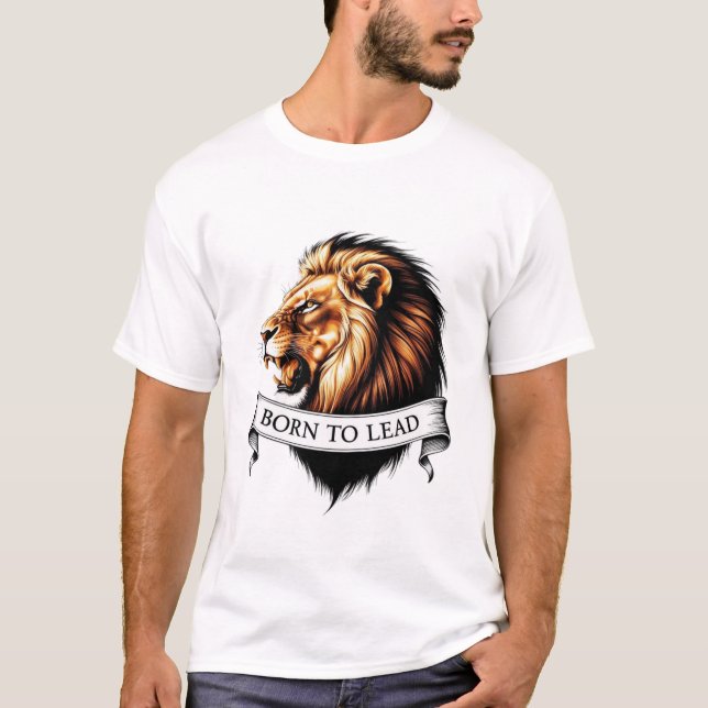 "Born till bly - Lejon huvudtröja" T Shirt (Framsida)