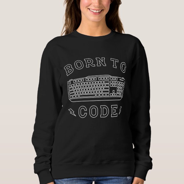 Born till Code Software Ingenjör Developer T Shirt (Framsida)