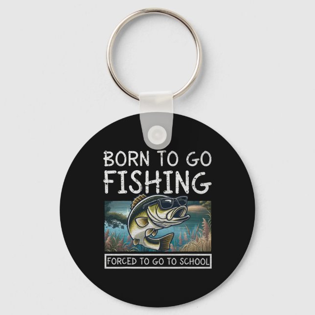 Born till fisk som tvingats till skolfiske nyckelring (Framsida)
