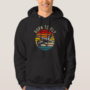 Born till flunostift Pilot Flygplan Hoodie