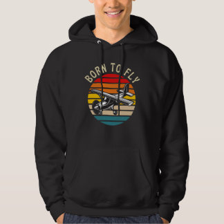 Born till flunostift Pilot Flygplan Hoodie