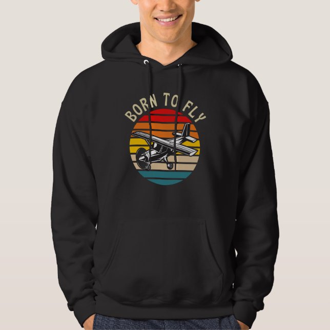 Born till flunostift Pilot Flygplan Hoodie (Framsida)