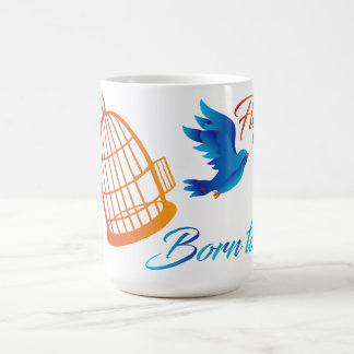 Born till Fly - Idéisk blå fågelfrihet Kaffemugg