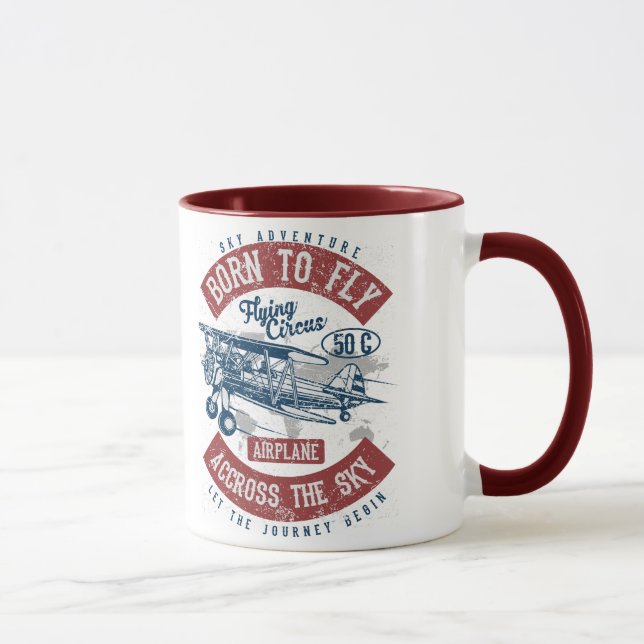 Born till flygplanet Himlar Äventyr över Himlar Mugg (Höger)
