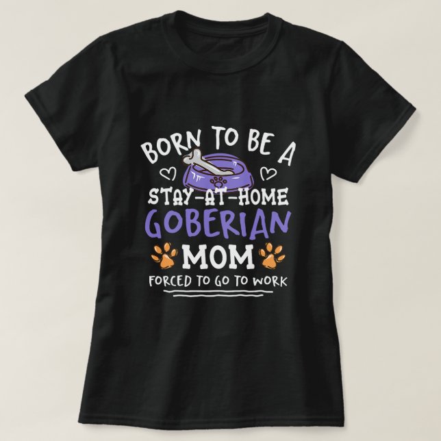 Born till Goberian Mamma Funny Golden Husky Humor T Shirt (Design framsida)