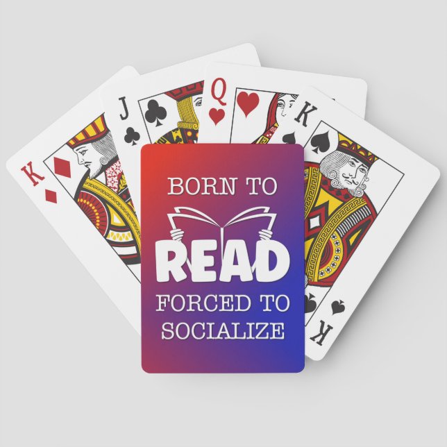 Born till läs tvingad till socialisering casinokort (Baksidan)