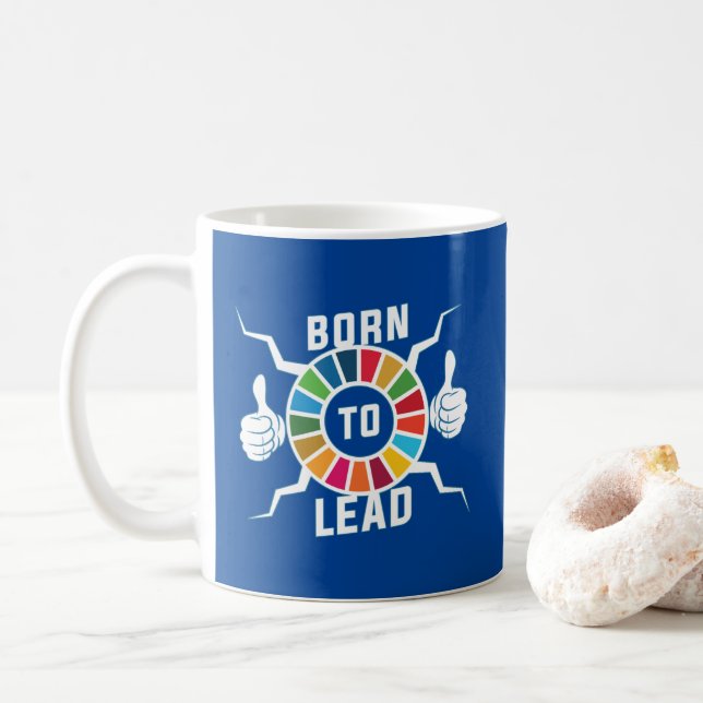 Born till ledande FN:s SDG:s globala mål Ledarskap Kaffemugg (Med munk)