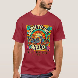 Born till Retro-Biker för Vild T Shirt