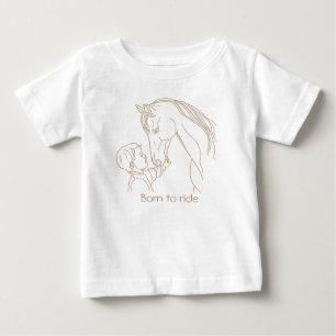 "Born till Ride" Baby Horse T-Shirt   Equestrian T