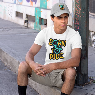 Born till Ride - Coola Bicycle Graphics for Cyclis T Shirt