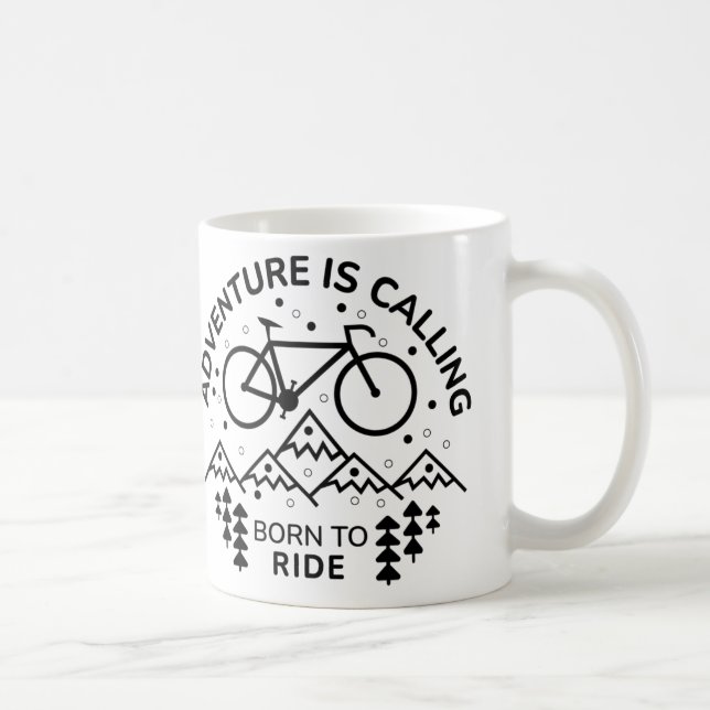 Born till Ride Mountain Bike Design Kaffemugg (Höger)