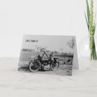Born till ride-Vintagen Motorcykel Birthday Card Kort