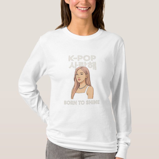 ✨ Born till Shine | LongSleeve med minimalistisk K T Shirt (Framsida)
