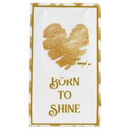Born till Shine White och Guld Small Gift Bag