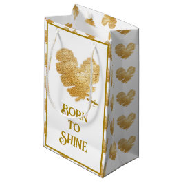 Born till Shine White och Guld Small Gift Bag