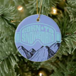 Born till Snowboard-Personligen Jul Julgransprydnad Keramik