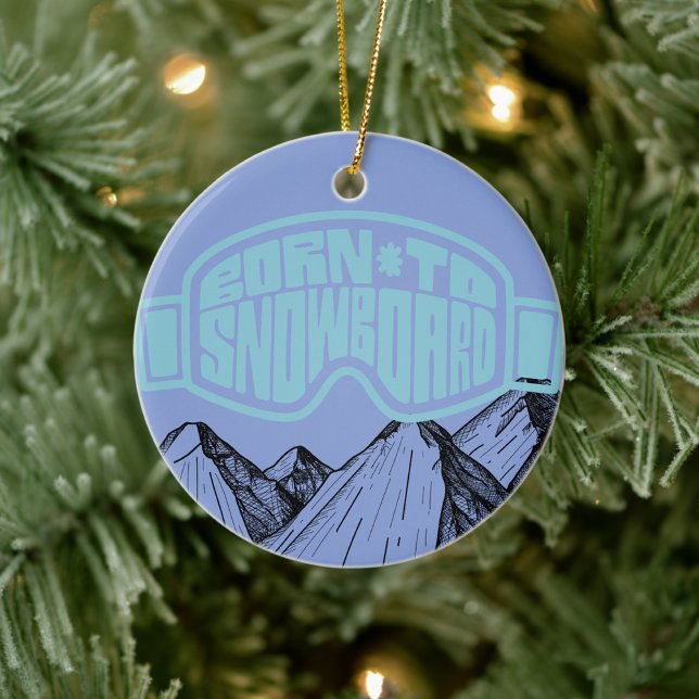 Born till Snowboard-Personligen Jul Julgransprydnad Keramik (Skapare uppladdad)