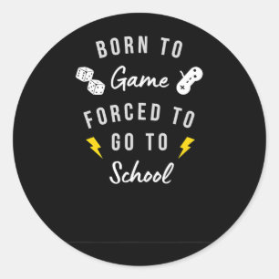 Born till spel tvingad att gå till skolan för spel runt klistermärke