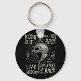 Born till Tävling får snabb cafe-racermotorcykel Nyckelring