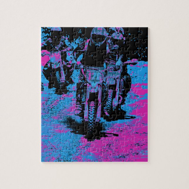 "Born till Tävling" Motocross Dirt-Bike Champion R Pussel (Vertikal)