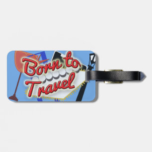 Born till Travel Vegas Vibes Roligt Design Bagagebricka