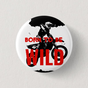 Born till Vild Motocross Motorcycle Sport Knapp