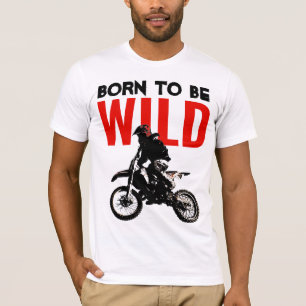 Born till Vild Motocross Motorcycle Sport Pessel A T Shirt