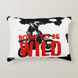 Born till Vild Motocross Motorcycle Sport Prydnadskudde