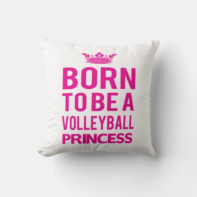 Born till Volleyball Princess Pillow Kudde (Framsida)