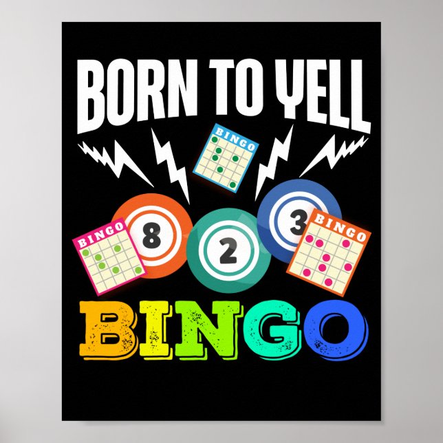 Born till Yell Bingo Funny Lucky Gambling Poster (Framsidan)