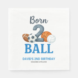 Born To Ball Sports Second Birthday Pappersservett