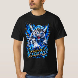 Born to Be Legend – Vild Vit Tiger T-Shirt