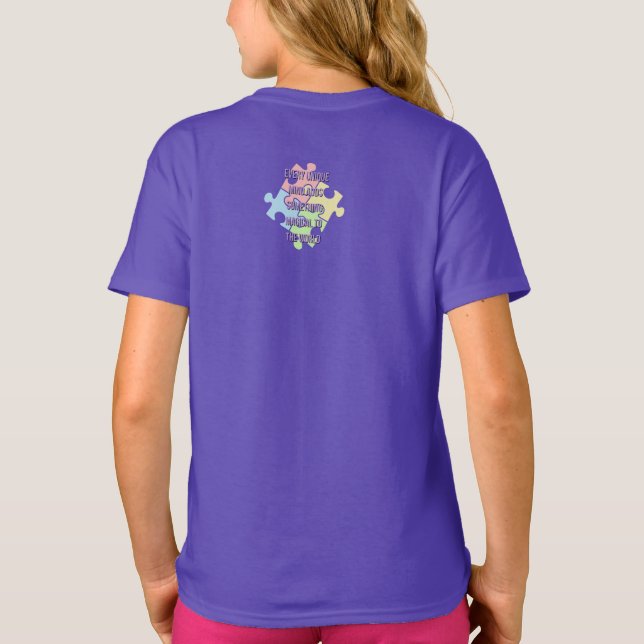 Born to Be Unique Cute Dragon - Autism Awareness T Shirt (Baksida)