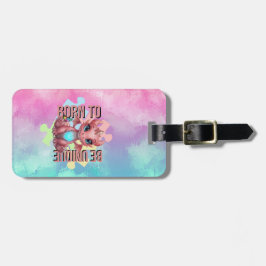 Born to Be Unique Cute Pink Dragon– Inspirational  Bagagebricka