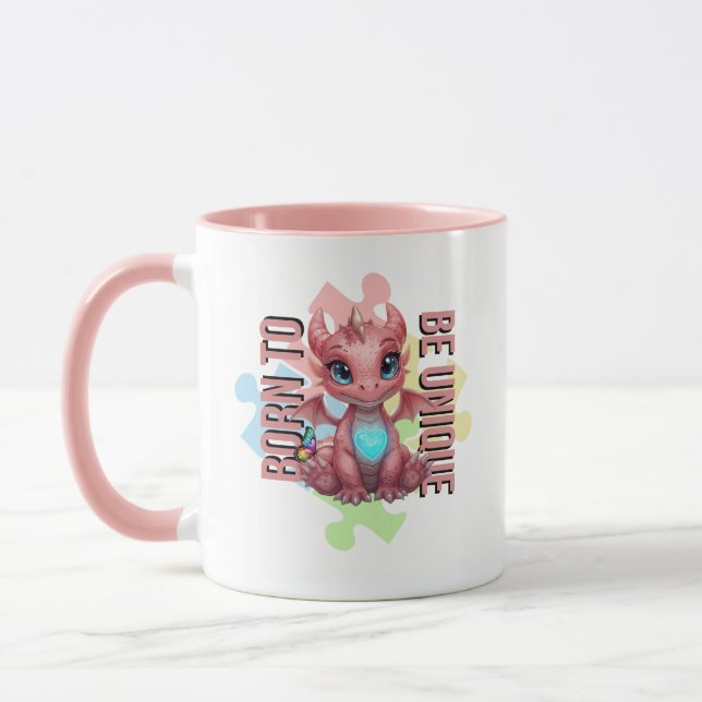Born to Be Unique – Dragon Heart Cute Baby Dragon  Mugg (Vänster)