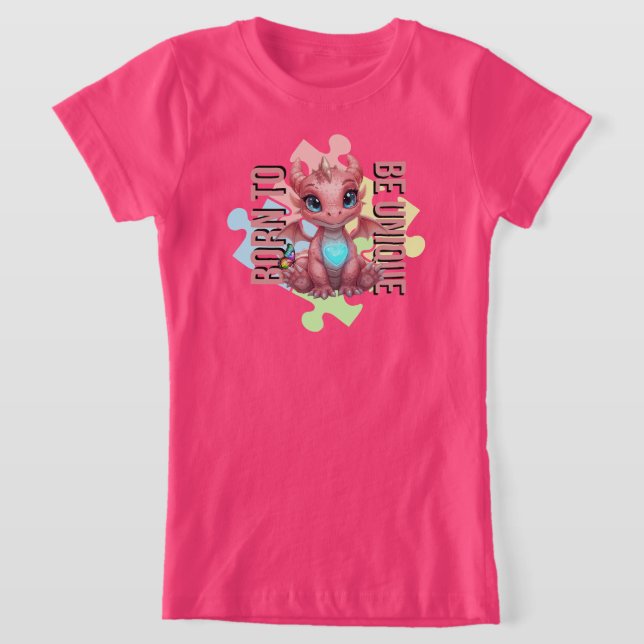 Born to Be Unique – Dragon Heart Cute Baby Dragon  T Shirt (Laydown)