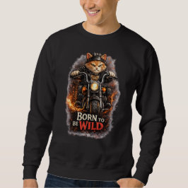 Born to Be Wild – Biker Cat Graphic Sweatshirt