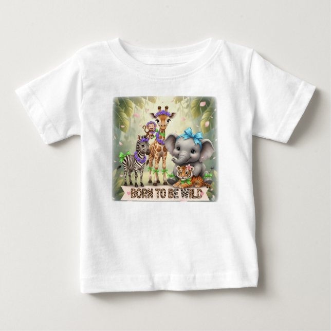 Born to Be Wild - Djungelbebisar - T Shirt (Framsida)