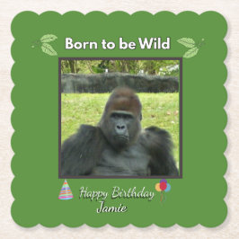 Born to be Wild Gorilla Birthday Underlägg Papper