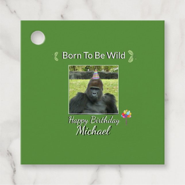 Born to be Wild Green Design  Gåvor Etiketter (Framsida)