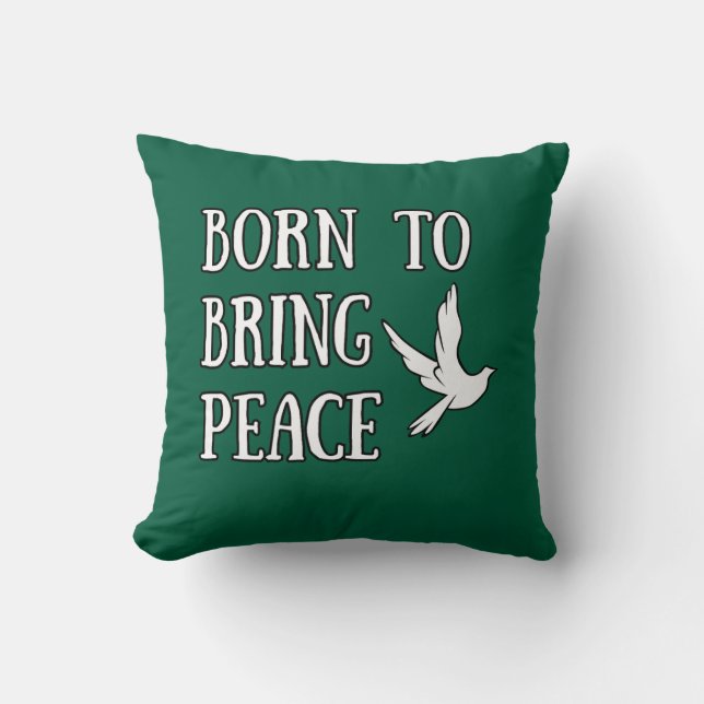 Born to Bring Peace Dove Illustration Kudde (Framsida)