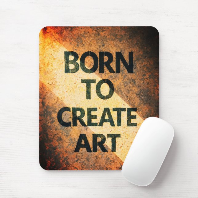 Born to Create Art Motivational Quote Textured Wal Musmatta (Med mus)