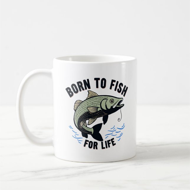 Born to Fish for Life Kaffemugg (Vänster)