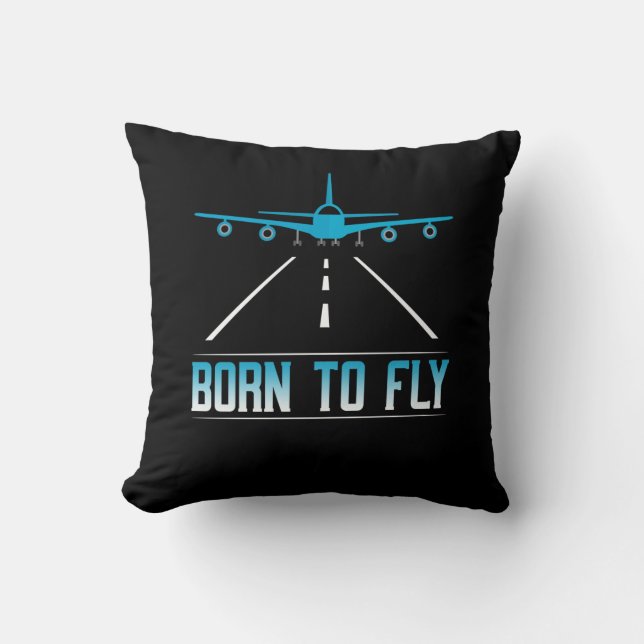 Born To Fly Aviation Pilot Flying Airplane Aircraf Kudde (Framsida)