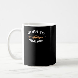 Born To Fly Tshirt Aviation Shirt Airplane Pilot Kaffemugg